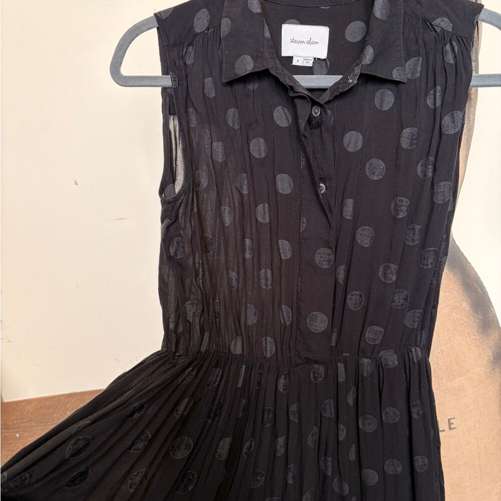 Steven Alan Charcoal Polka Dot Dress